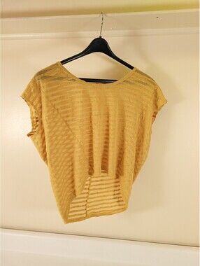 Soul cake yellow womens top large striped